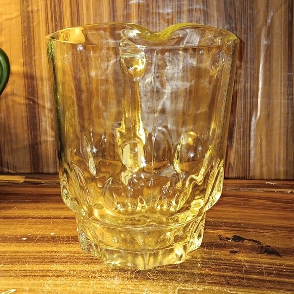 Vintage mcm farmhouse clear glass beer pitcher Hazel Atlas - Picture 2 of 4